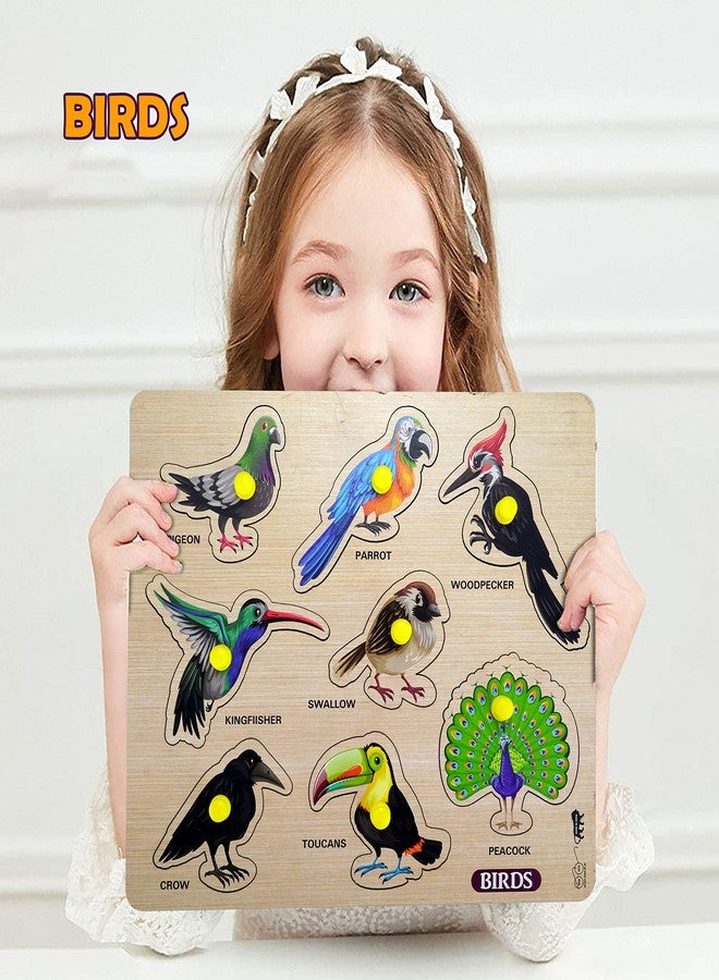 HIGHROOF® Kids Fort Pre Nursery Educational Jigsaw Puzzles for Adults Kids Learning Toys Kit Board Game 4 pcs Set of Flower Birds Human Body Parts & Monuments of India Educational Toy - Image 2